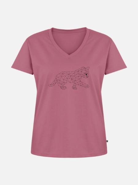 Süße Katze - Frauen Premium Bio T-Shirt mit V-Ausschnitt - Mauve