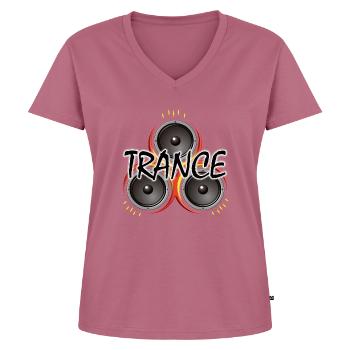 Trance mit Lautsprecher - Elektronische Musik - Frauen Premium Bio T-Shirt mit V-Ausschnitt - Mauve - Vorne - AI Model Female 172 dark (172cm)