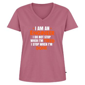 Ingenieur Ingenieurin Bauwesen Geschenk - Frauen Premium Bio T-Shirt mit V-Ausschnitt - Mauve - Vorne - AI Model Female 172 dark (172cm)