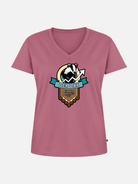 DAX - Lieblingstier - Frauen Premium Bio T-Shirt mit V-Ausschnitt - Mauve