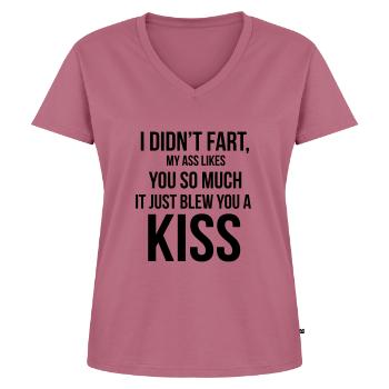 Fart - Women's Premium Organic V-neck T-shirt - mauve - Front - AI Model Female 172 dark (172cm)
