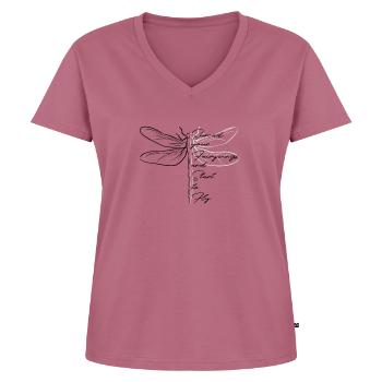 Libelle Flügel Inspiration und Motivation Spruch - Frauen Premium Bio T-Shirt mit V-Ausschnitt - Mauve - Vorne - AI Model Female 172 dark (172cm)