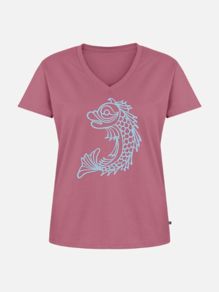 grenobler Delphin - Frauen Premium Bio T-Shirt mit V-Ausschnitt - Mauve