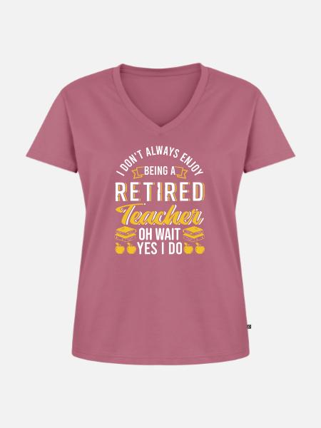 Retired Teacher - Frauen Premium Bio T-Shirt mit V-Ausschnitt - Mauve