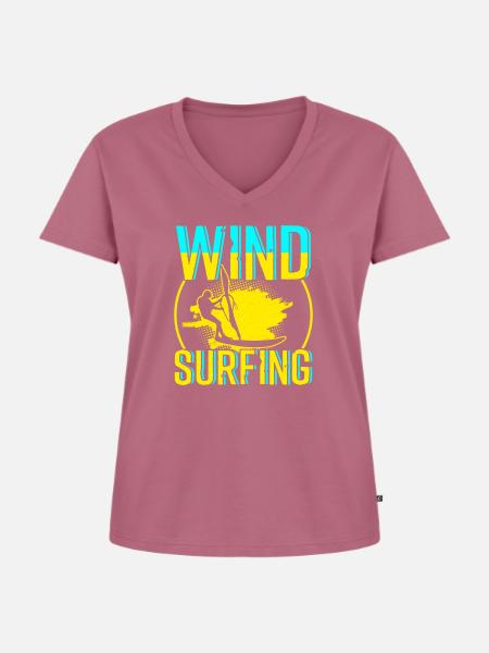 Windsurfing - Frauen Premium Bio T-Shirt mit V-Ausschnitt - Mauve