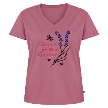 Queen of the Garden - Women's Premium Organic V-neck T-shirt - mauve - Front - AI Model Female 172 dark (172cm)