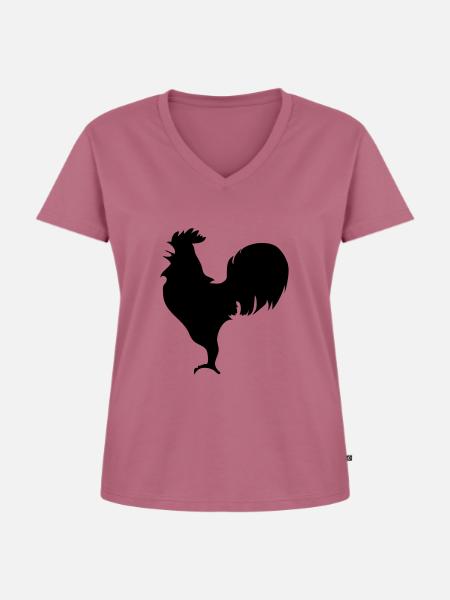 Hahn - Frauen Premium Bio T-Shirt mit V-Ausschnitt - Mauve