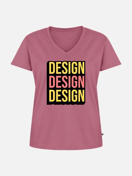 Cooles Design - Frauen Premium Bio T-Shirt mit V-Ausschnitt - Mauve