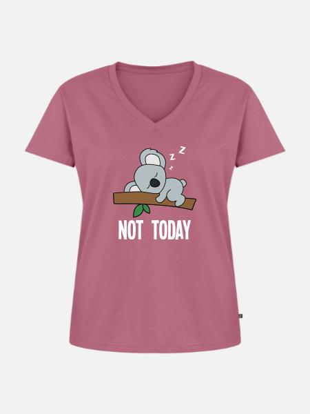 Not Today Koala - Frauen Premium Bio T-Shirt mit V-Ausschnitt - Mauve