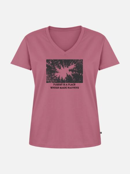 Magic Forest - Frauen Premium Bio T-Shirt mit V-Ausschnitt - Mauve