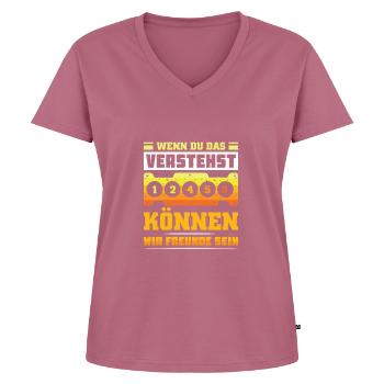 Wenn du das verstehst 1 2 4 5 3 Tuner - Frauen Premium Bio T-Shirt mit V-Ausschnitt - Mauve - Vorne - AI Model Female 172 dark (172cm)
