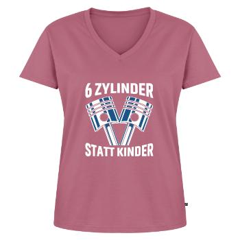 6 Zylinder Tuner Tuning V6 - Frauen Premium Bio T-Shirt mit V-Ausschnitt - Mauve - Vorne - AI Model Female 172 dark (172cm)
