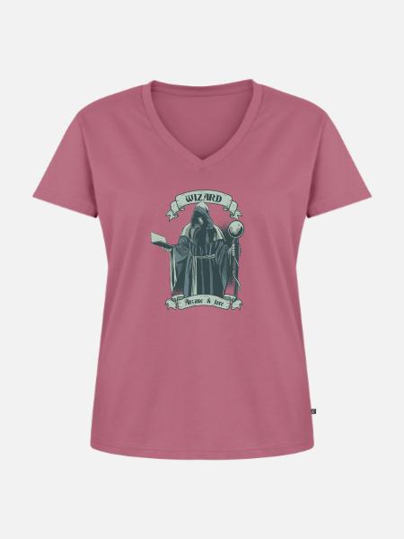 Zauberer - Wizard - Frauen Premium Bio T-Shirt mit V-Ausschnitt - Mauve