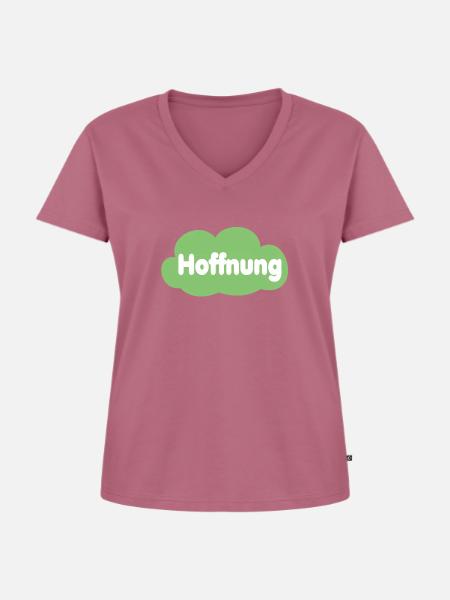 HOFFNUNG - Frauen Premium Bio T-Shirt mit V-Ausschnitt - Mauve