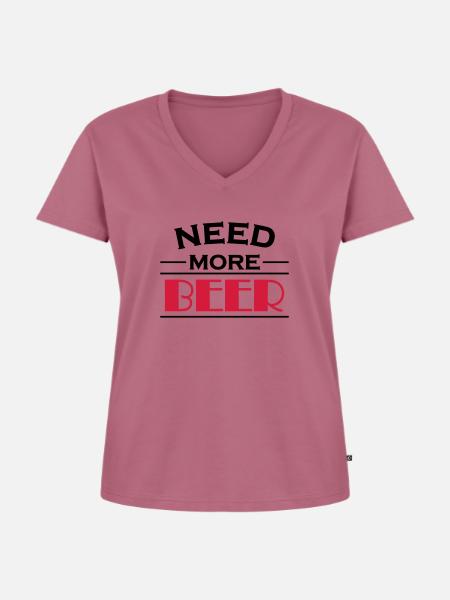 Need more beer! - Frauen Premium Bio T-Shirt mit V-Ausschnitt - Mauve