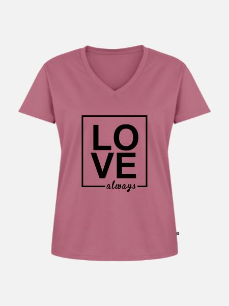 Love Always - Frauen Premium Bio T-Shirt mit V-Ausschnitt - Mauve