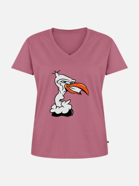 geier fies witzig - Frauen Premium Bio T-Shirt mit V-Ausschnitt - Mauve