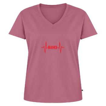 Tanzen, Herzschlag - Frauen Premium Bio T-Shirt mit V-Ausschnitt - Mauve - Vorne - AI Model Female 172 dark (172cm)