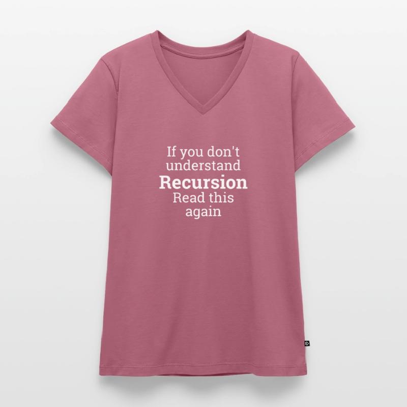 "Recursion"| computer science, programmer, programmer Women's Premium Organic V-neck T-shirt