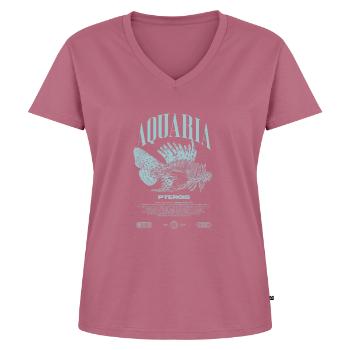 Poisson-lion marin gardien de poisson moderne streetwear - T-shirt encolure en V Premium bio Femme - mauve - Devant - AI Model Female 172 dark (172cm)