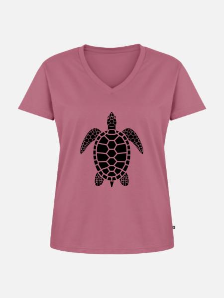 Turtle - Frauen Premium Bio T-Shirt mit V-Ausschnitt - Mauve