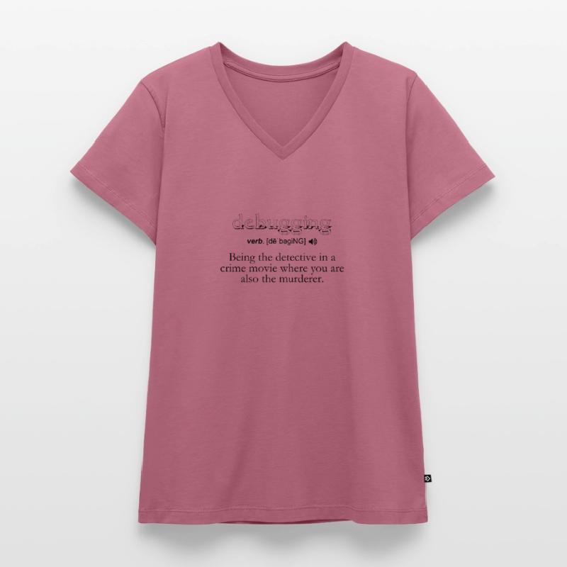 Debugging Definition - Computer Science Programmer Women's Premium Organic V-neck T-shirt