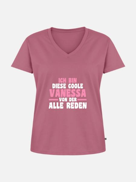 Vanessa - Frauen Premium Bio T-Shirt mit V-Ausschnitt - Mauve