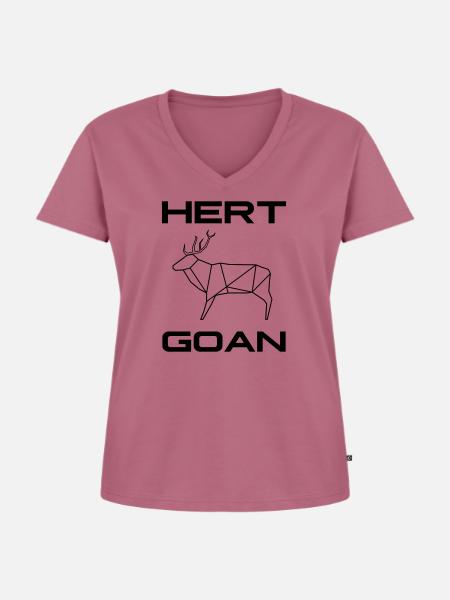 Hirsch Goan - Frauen Premium Bio T-Shirt mit V-Ausschnitt - Mauve