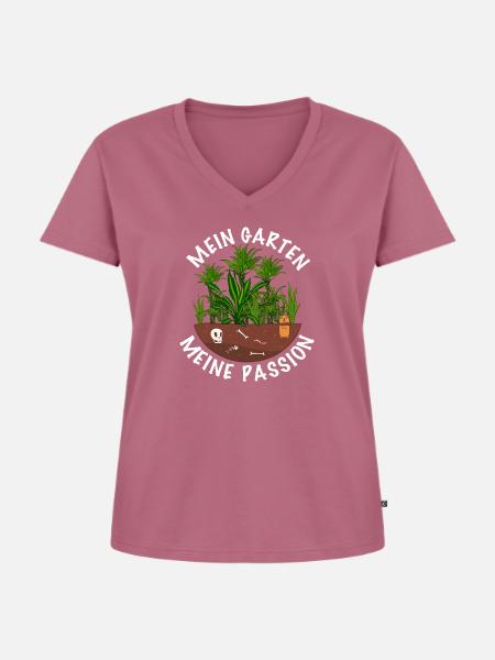 Hobbygärtnerin Garten - Frauen Premium Bio T-Shirt mit V-Ausschnitt - Mauve