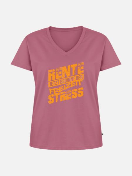 Rente - Frauen Premium Bio T-Shirt mit V-Ausschnitt - Mauve