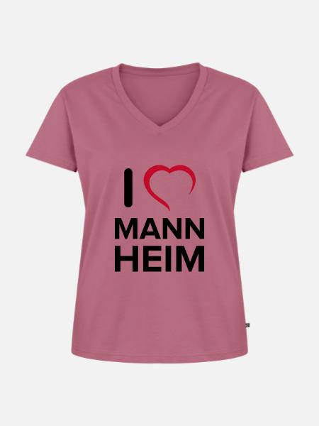 Mannheim Monnem Mannheimat - Frauen Premium Bio T-Shirt mit V-Ausschnitt - Mauve
