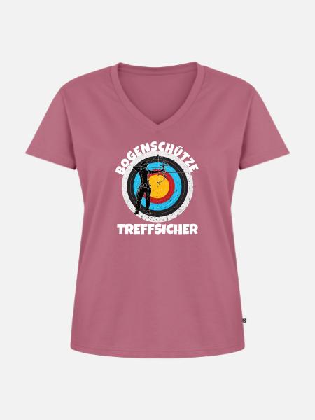 Bogenschütze - Frauen Premium Bio T-Shirt mit V-Ausschnitt - Mauve