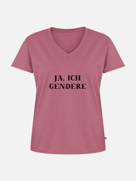 Gendern Geschenkidee Pro Gendern - Frauen Premium Bio T-Shirt mit V-Ausschnitt - Mauve