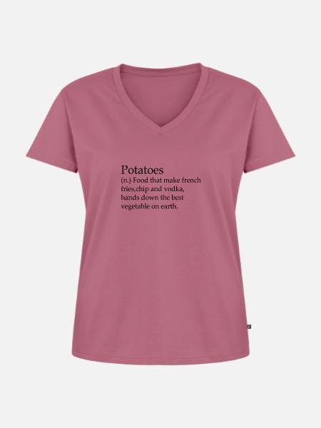 potatoes - Frauen Premium Bio T-Shirt mit V-Ausschnitt - Mauve
