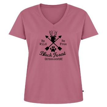 Black Forest - Frauen Premium Bio T-Shirt mit V-Ausschnitt - Mauve - Vorne - AI Model Female 172 dark (172cm)