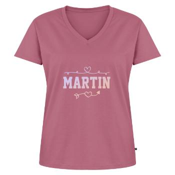 Martin - T-shirt encolure en V Premium bio Femme - mauve - Devant - AI Model Female 172 dark (172cm)