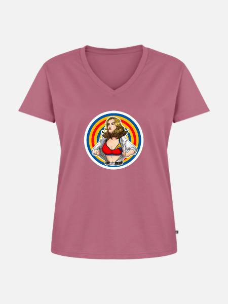 Miracle Mom (nur Logo) - Frauen Premium Bio T-Shirt mit V-Ausschnitt - Mauve