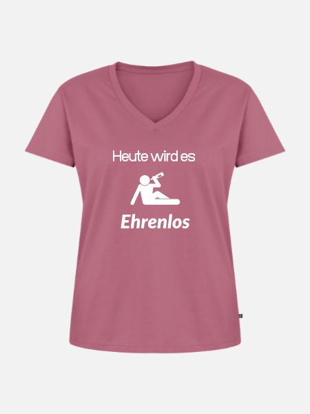 Heute wird es Ehrenlos - Frauen Premium Bio T-Shirt mit V-Ausschnitt - Mauve