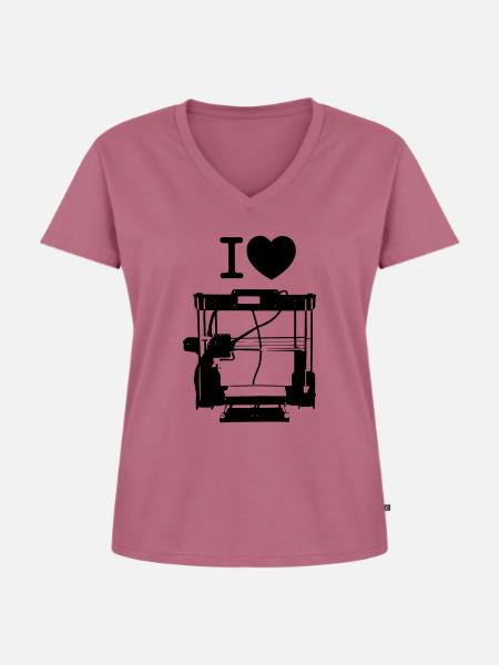 I love 3d printing - Frauen Premium Bio T-Shirt mit V-Ausschnitt - Mauve