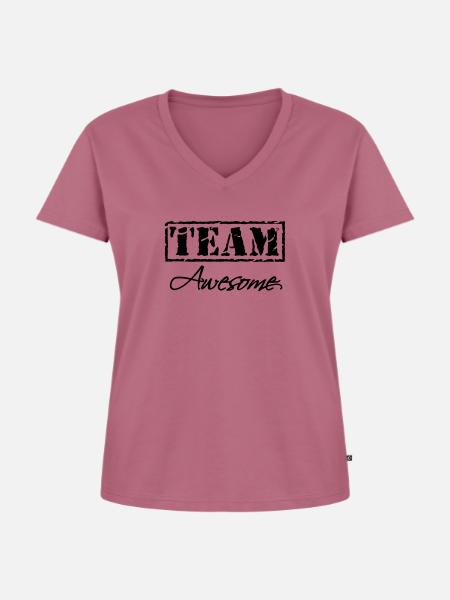 Team Awesome - Frauen Premium Bio T-Shirt mit V-Ausschnitt - Mauve