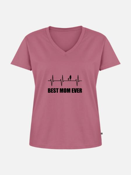 Mama - Frauen Premium Bio T-Shirt mit V-Ausschnitt - Mauve