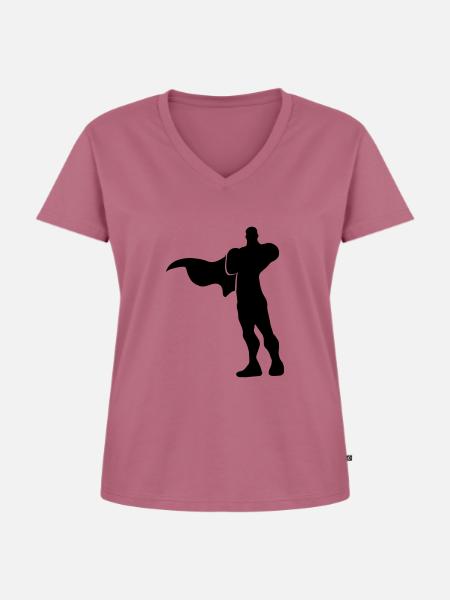 Supernatural Hero - Frauen Premium Bio T-Shirt mit V-Ausschnitt - Mauve