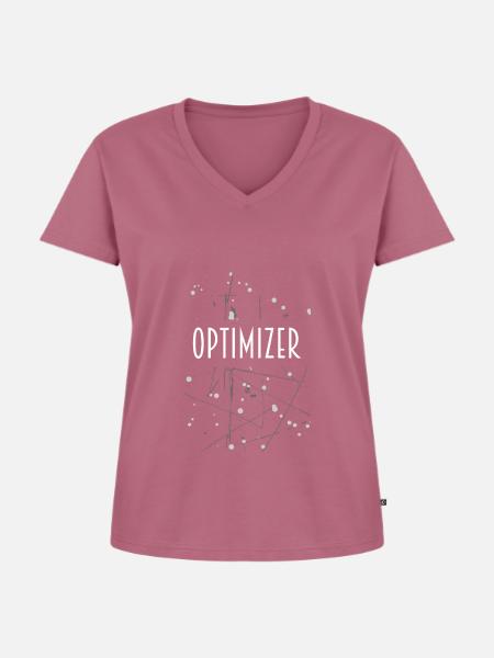 OPTIMIZER D54 26 - Frauen Premium Bio T-Shirt mit V-Ausschnitt - Mauve