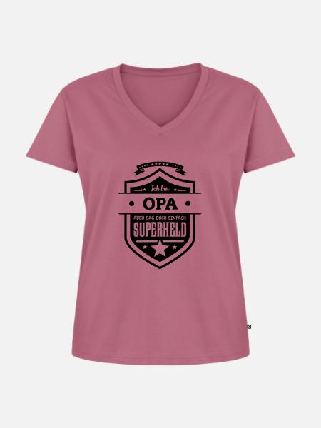 Super Opa - Frauen Premium Bio T-Shirt mit V-Ausschnitt - Mauve