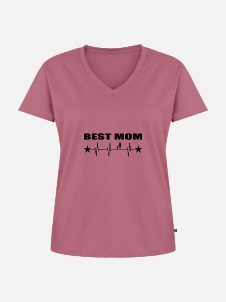 Mama - Frauen Premium Bio T-Shirt mit V-Ausschnitt - Mauve