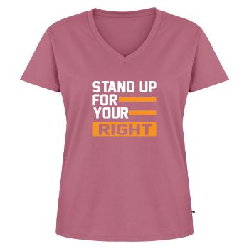 Menschenrechte Politik Freiheit Demonstrieren - Frauen Premium Bio T-Shirt mit V-Ausschnitt - Mauve - Vorne - AI Model Female 172 dark (172cm)