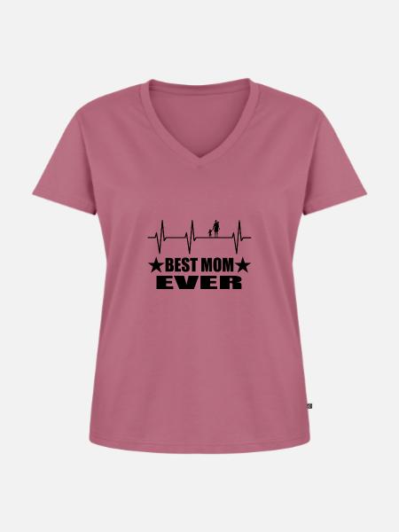 Mama - Frauen Premium Bio T-Shirt mit V-Ausschnitt - Mauve