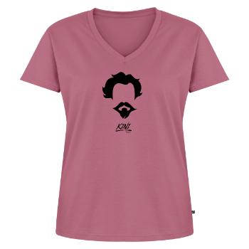 KINI - Frauen Premium Bio T-Shirt mit V-Ausschnitt - Mauve - Vorne - AI Model Female 172 dark (172cm)