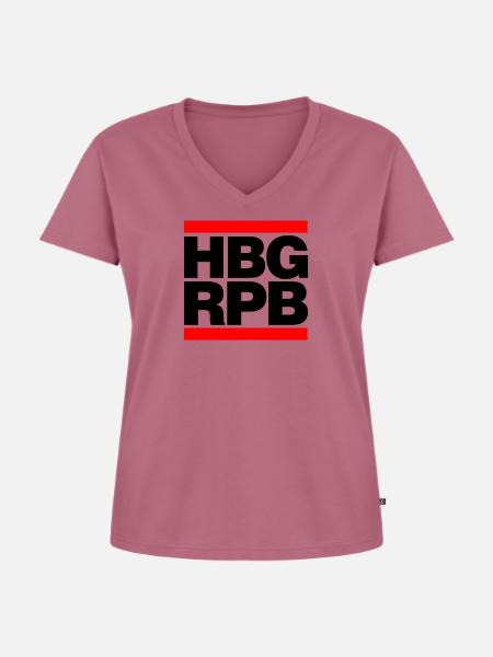 Hamburg Reeperbahn (HBG RPG) - Frauen Premium Bio T-Shirt mit V-Ausschnitt - Mauve