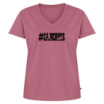 Canicross Schriftzug - Frauen Premium Bio T-Shirt mit V-Ausschnitt - Mauve - Vorne - AI Model Female 172 dark (172cm)